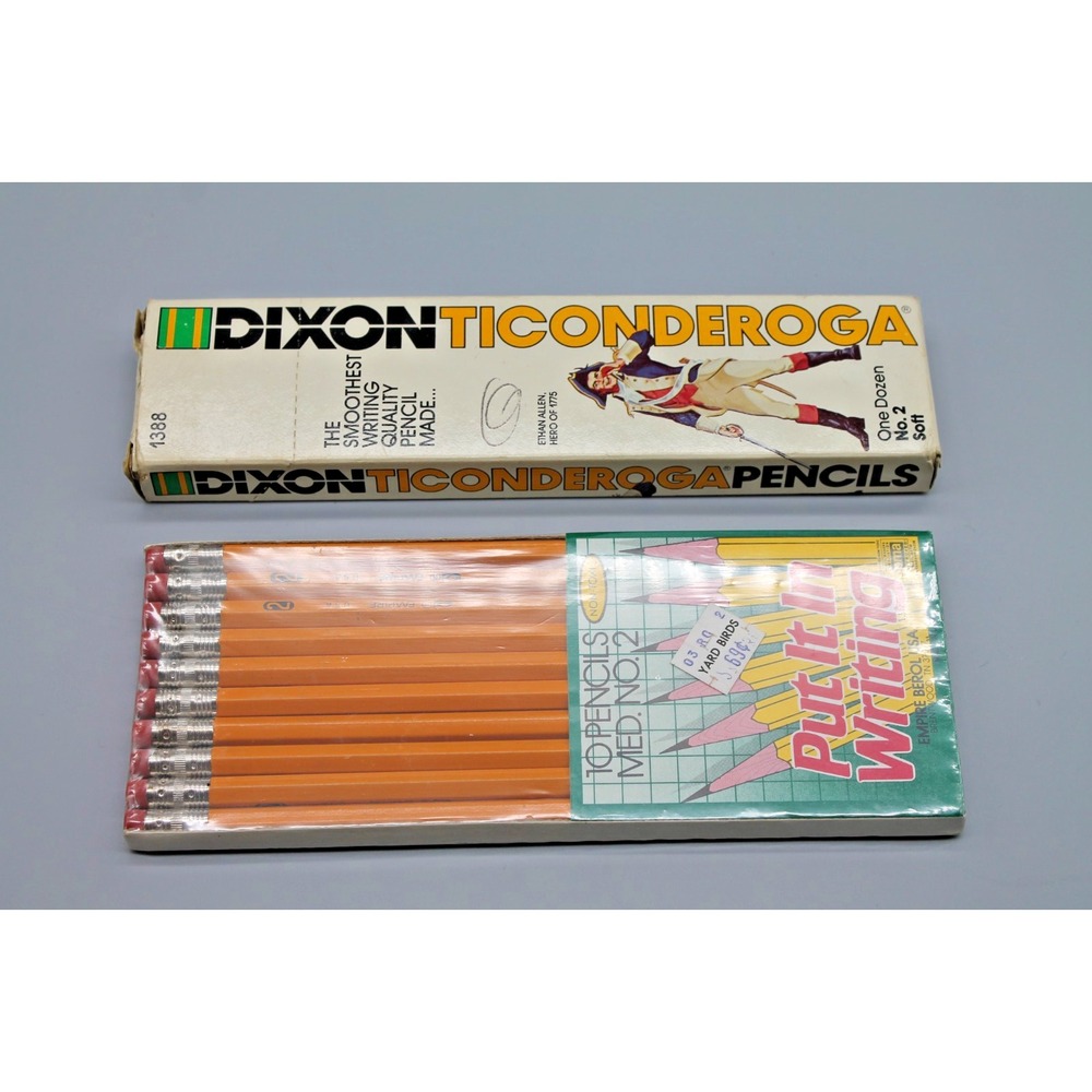 Vintage Empire Berol USA & Dixon Ticonderoga No 2 Pencils NOS 22 Total
